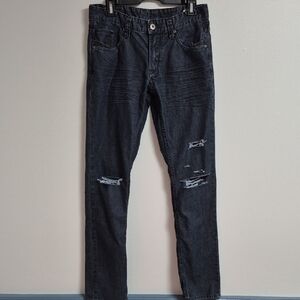 Ash Buffalo David Bitton Skinny Men's Dark Distressed Skinny Jeans Size 30/30